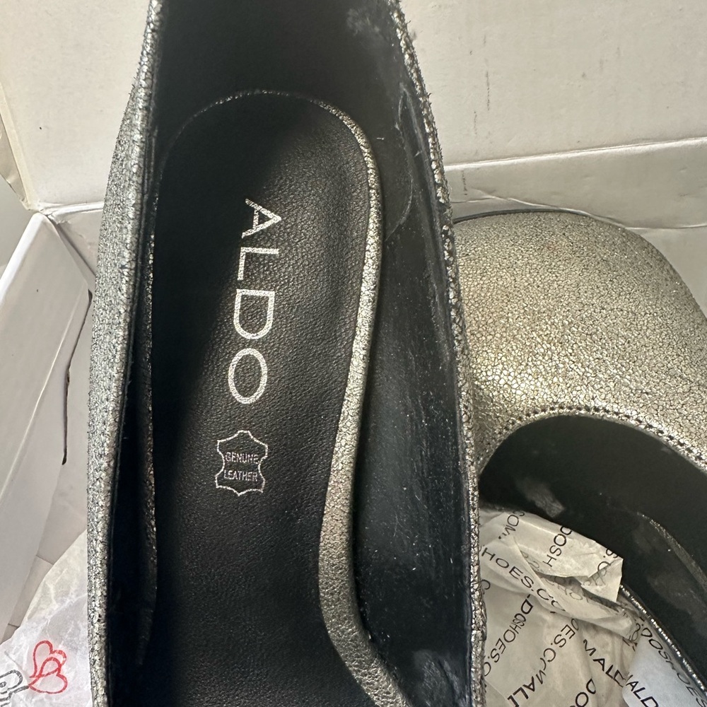 ALDO Silver Glitter Ballet Flats